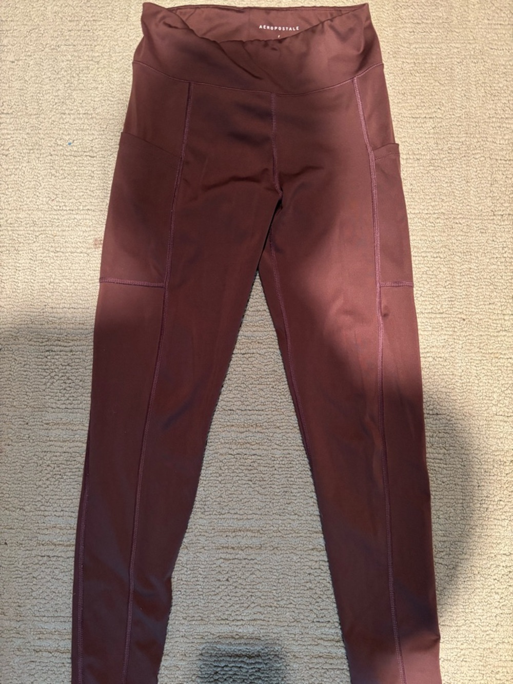 Aeropostale Brown High-Waist Pocket Leggings